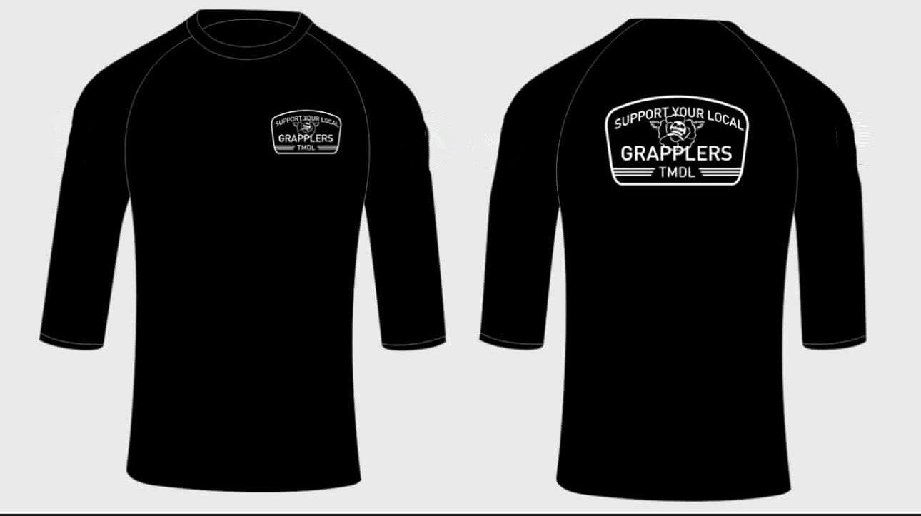 “Support your local” rashguard. “PREORDER ONLY”